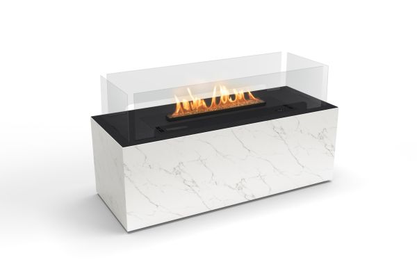 Planika Calacatta Fireplace with BEV Neo Burner